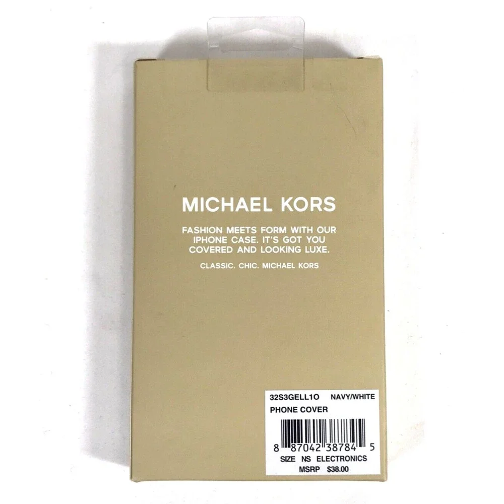 Michael Kors iPhone 5 Fitted Phone Case Hard Plastic Navy White Striped 5